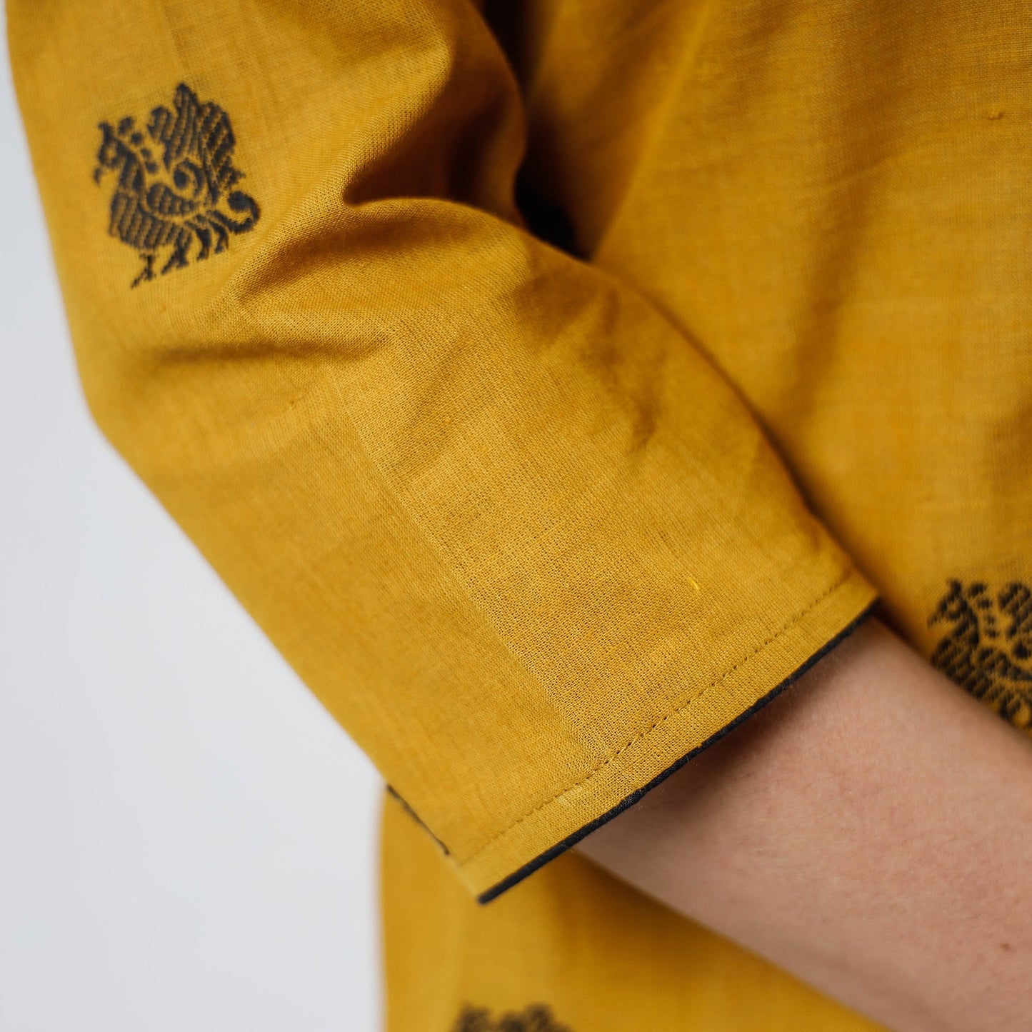Jacquard Cotton Long Kurta for Women