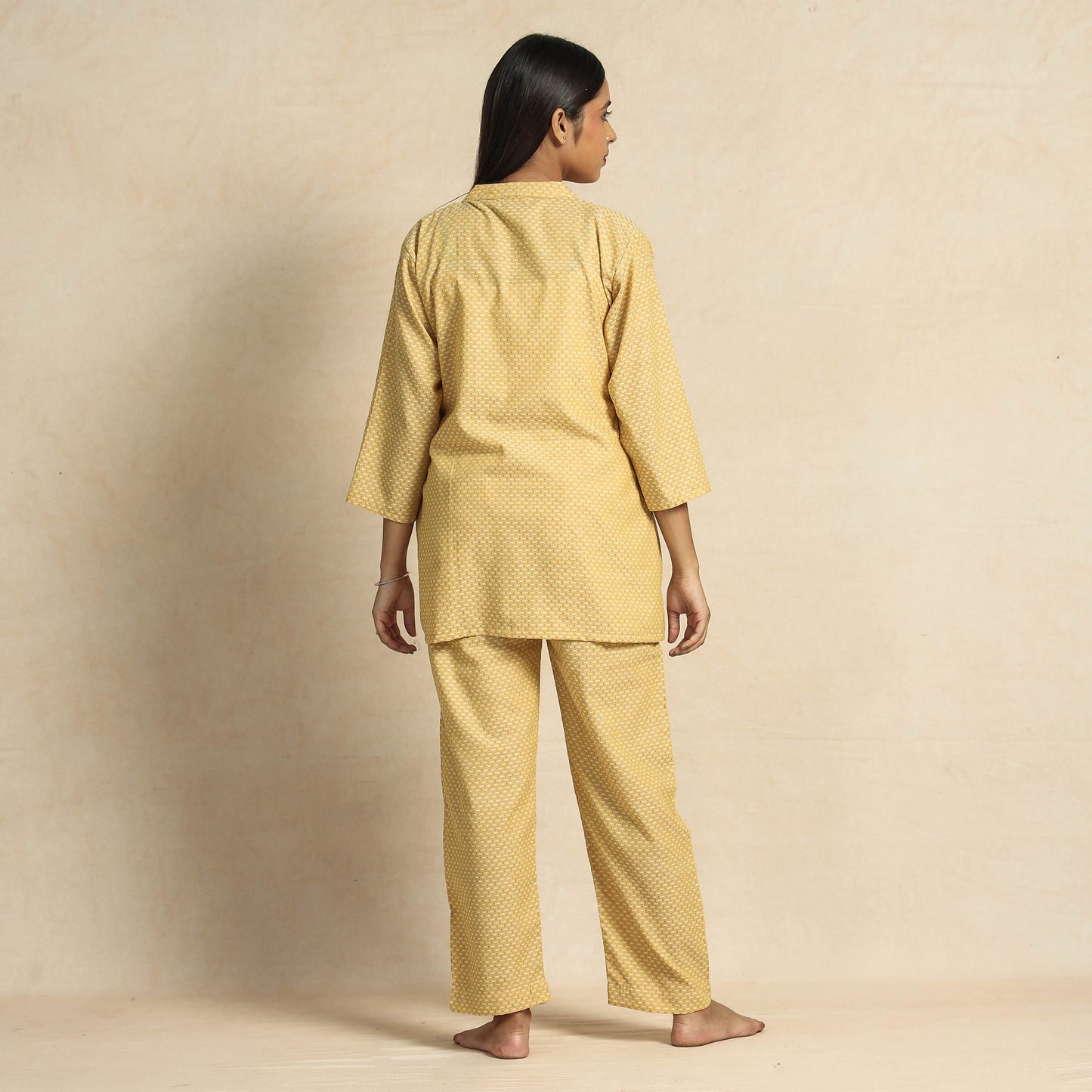 Jacquard Cotton Top & Pyjama Night Suit Set