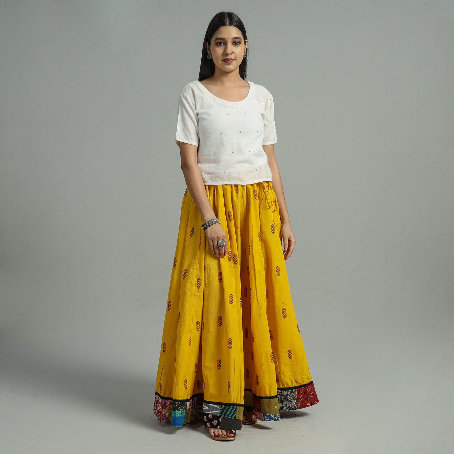 Jacquard Patchwork 24 Kali Cotton Long Skirt 21