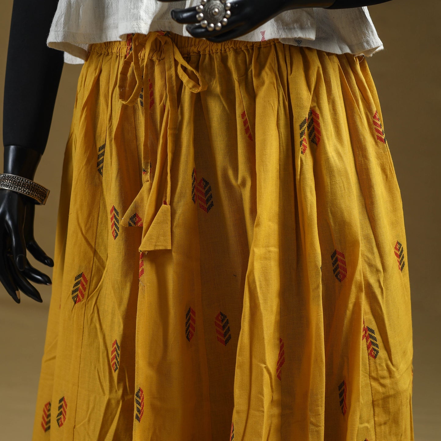 Jacquard patchwork 24 kali cotton long skirt 32