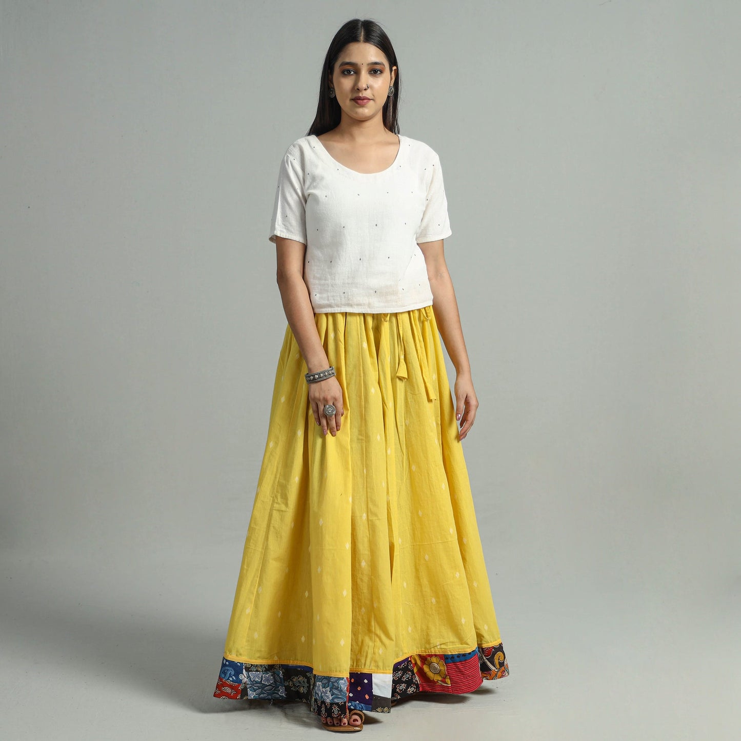 Jacquard Patchwork 24 Kali Cotton Long Skirt 46