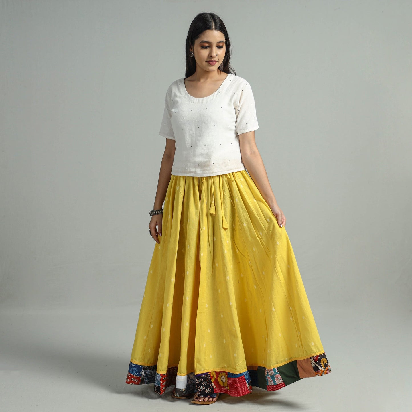 Jacquard Patchwork 24 Kali Cotton Long Skirt 46