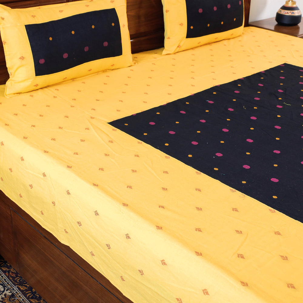 Jacquard Cotton Double Bed Cover with Pillow Covers l iTokri.com