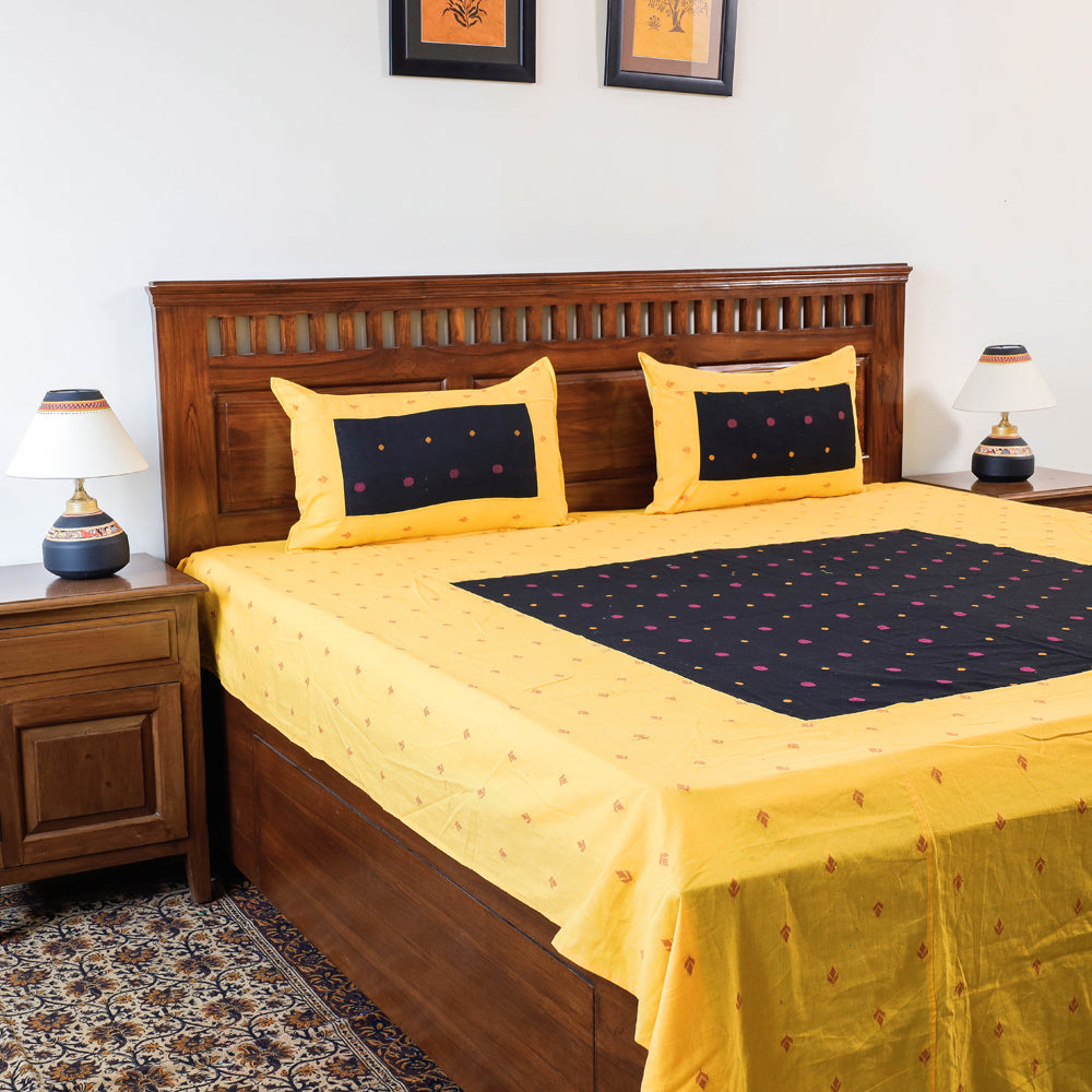 Jacquard Cotton Double Bed Cover with Pillow Covers l iTokri.com