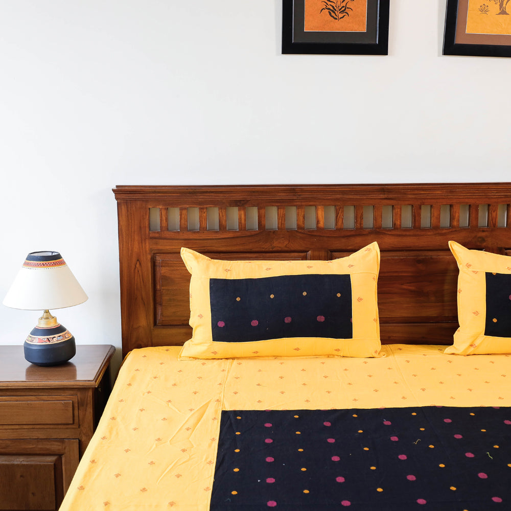Jacquard Cotton Double Bed Cover with Pillow Covers l iTokri.com
