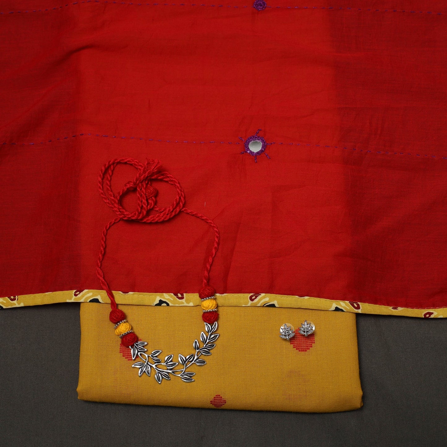 Jacquard weave cotton 2pc unstitched dress material