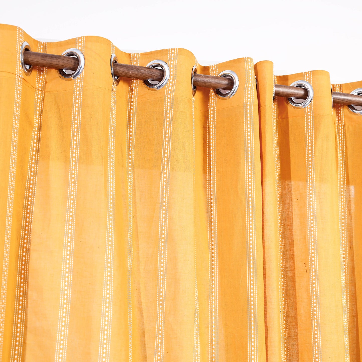 Yellow - jacquard weave cotton door curtain (7 x 3 feet)