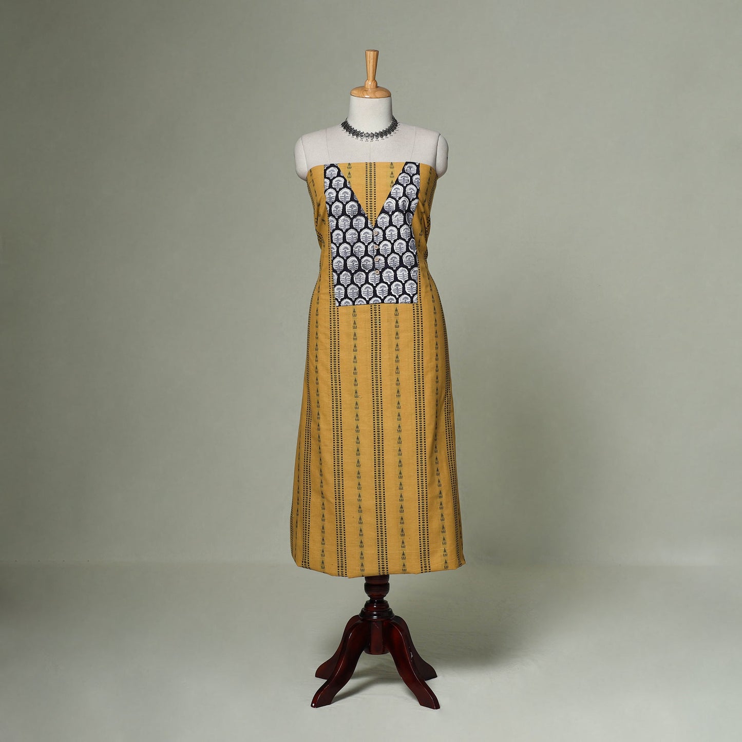 Jacquard weave cotton patchwork unstitched kurta material