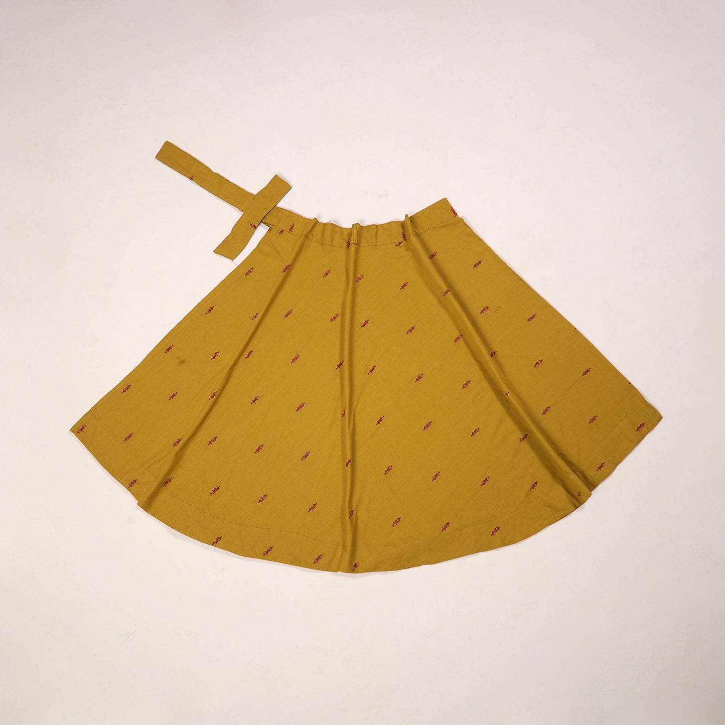 Jacquard weave cotton wrap around skirt 05 - handcrafted