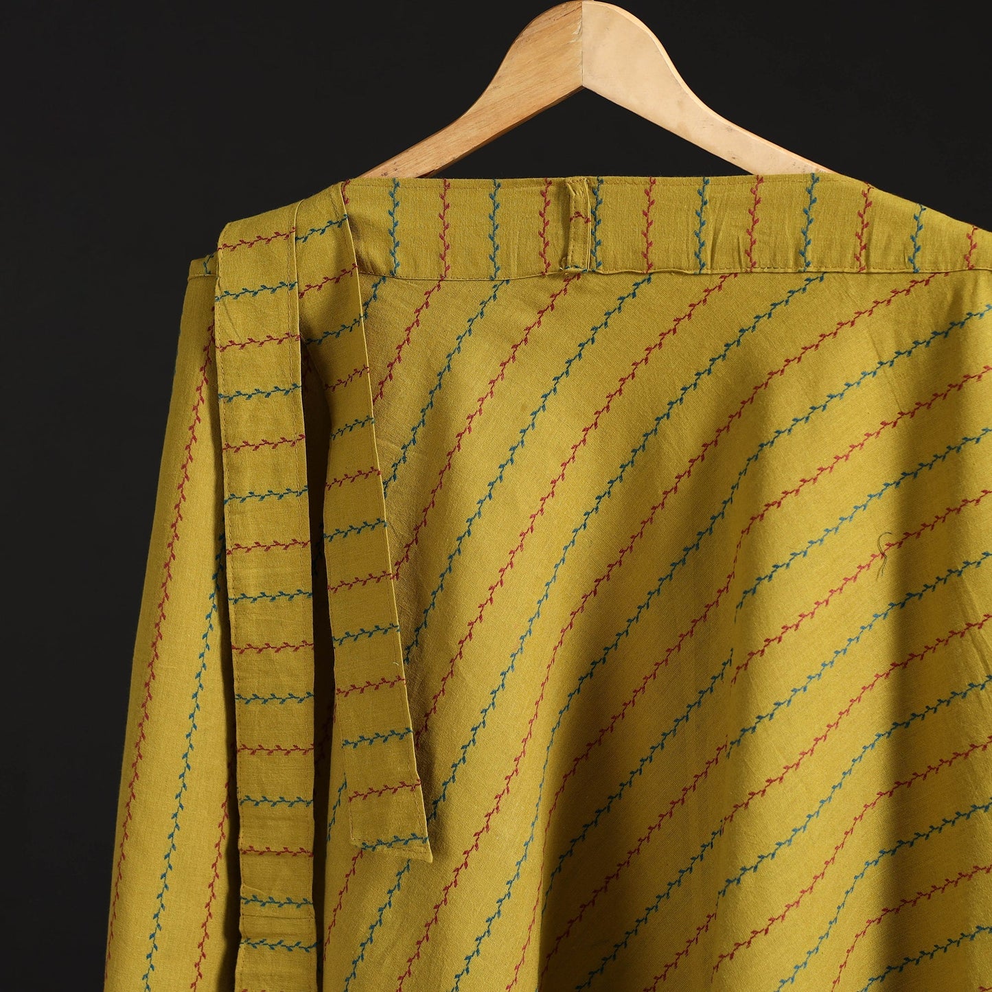 Jacquard weave cotton wrap around skirt 38 - handcrafted