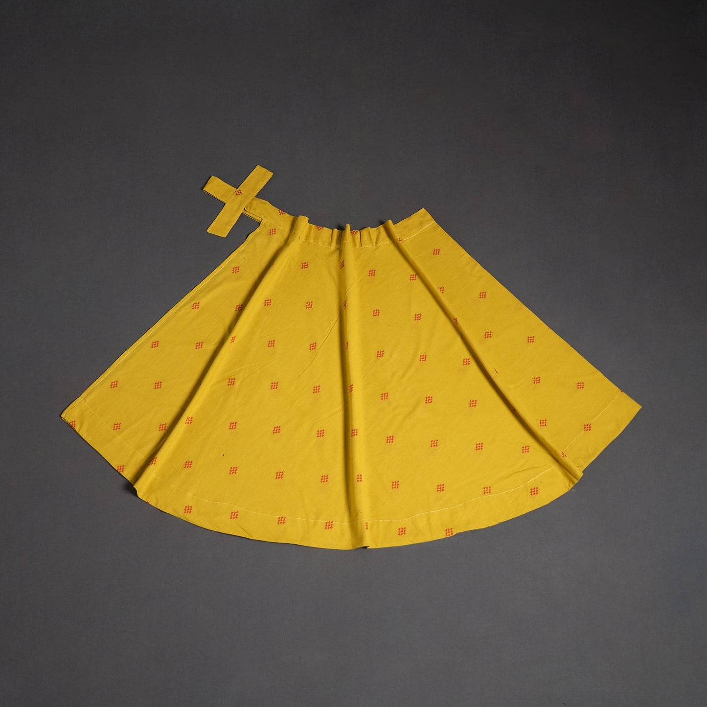 Jacquard weave cotton wrap around skirt 39 - handcrafted