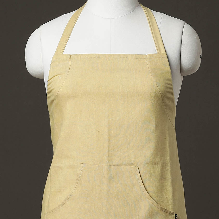 Yellow Jacquard Weaving Cotton Apron with Pocket