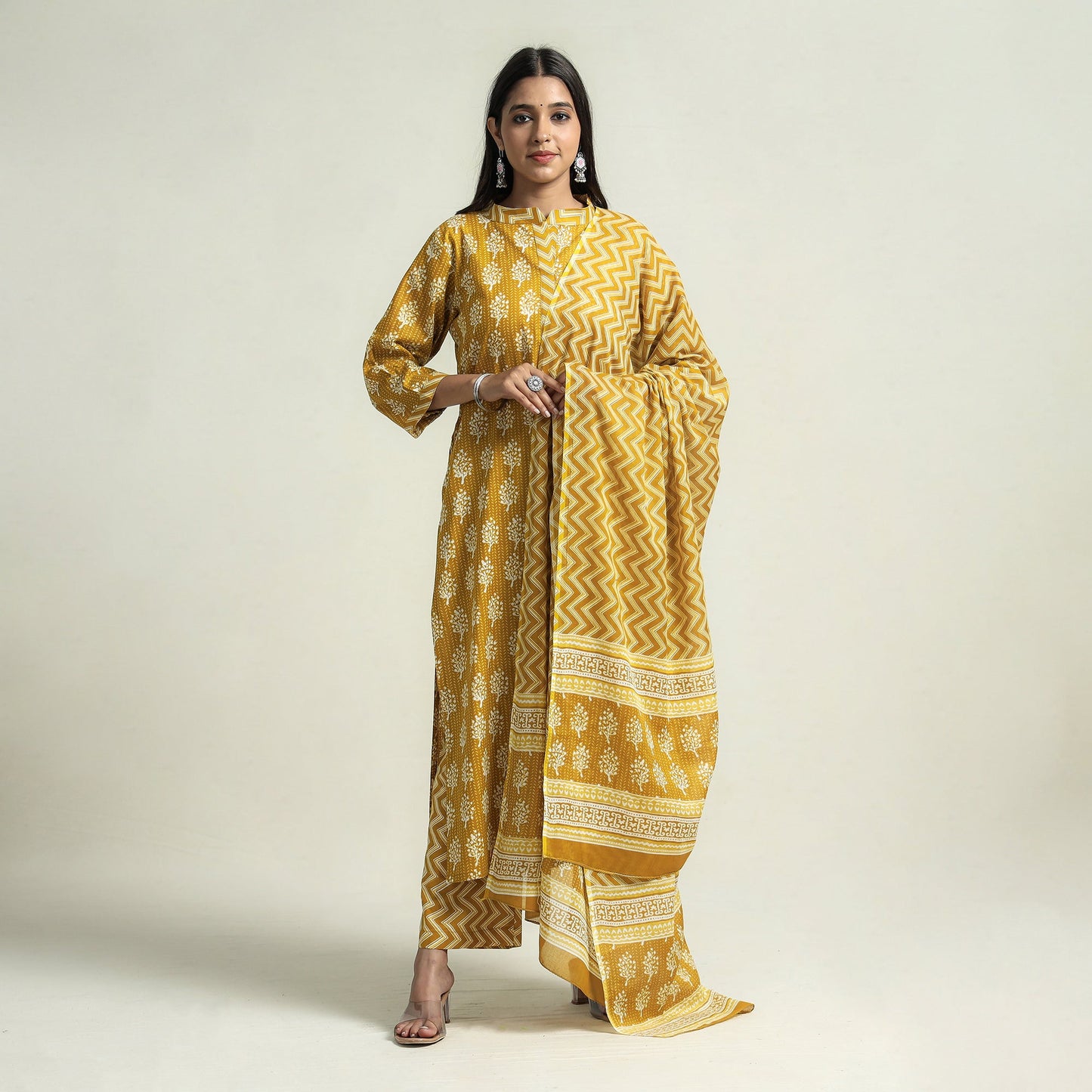 Jaipur Kurta with Palazzo & Dupatta Set