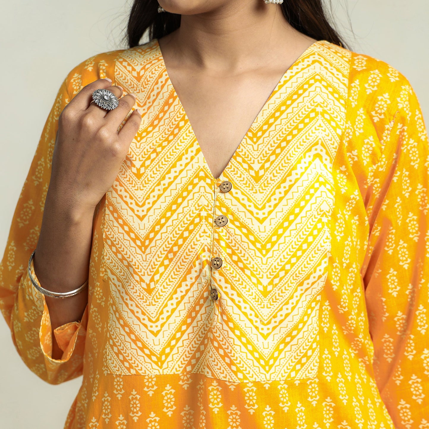 Jaipur Printed Kurta with Palazzo & Dupatta Set