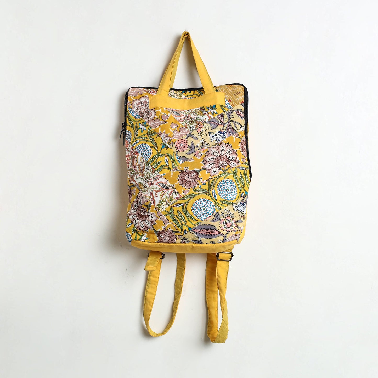 Yellow Jugaad Patchwork Handmade Pithu Bag 109
