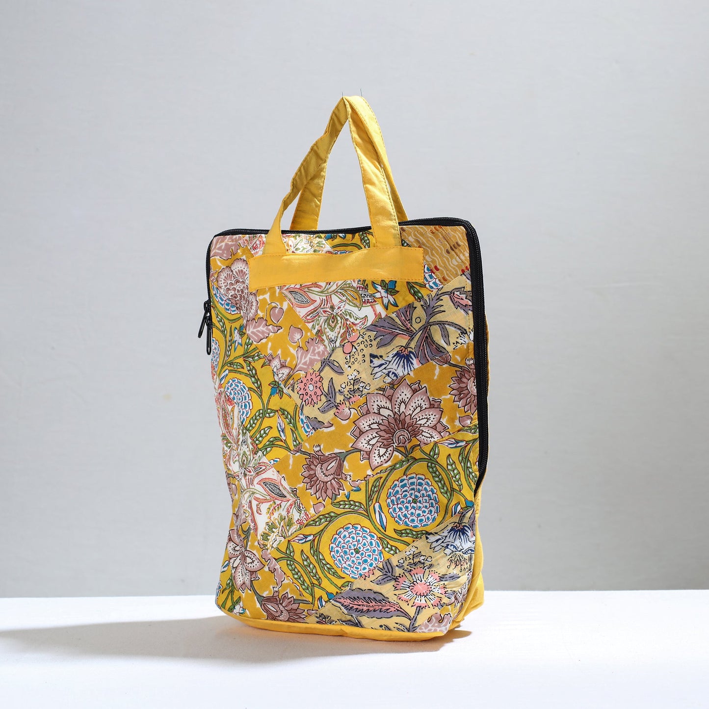 Yellow Jugaad Patchwork Handmade Pithu Bag 109