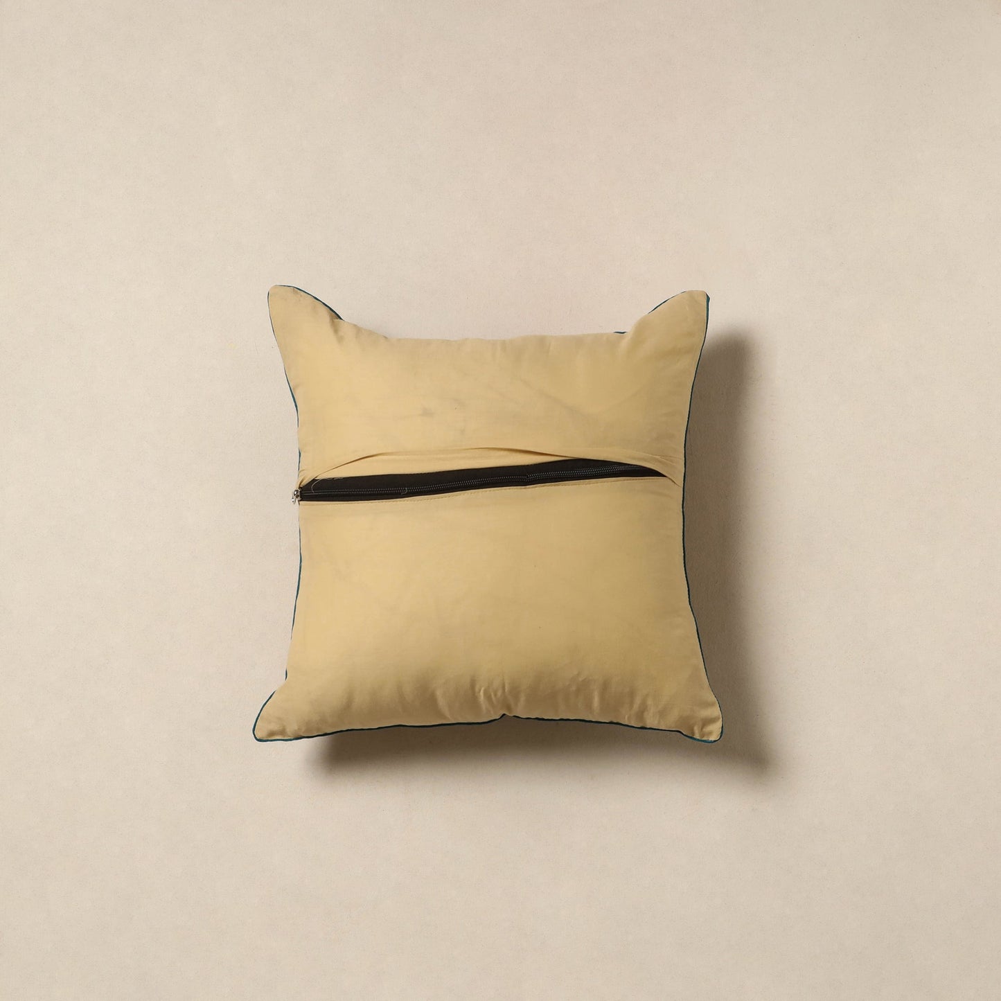 Yellow - kalamkari cotton cushion cover 34 - handcrafted
