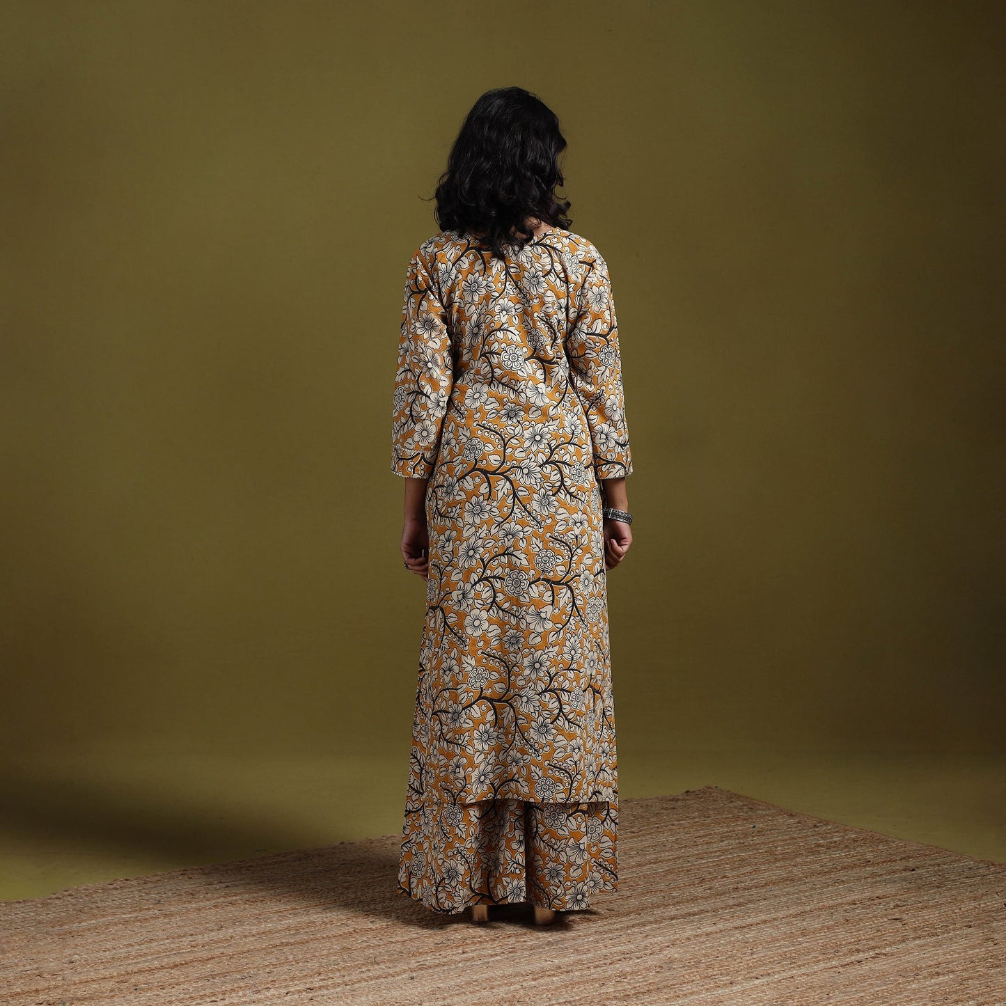 Kalamkari printed cotton 2pc kurta set for women 11