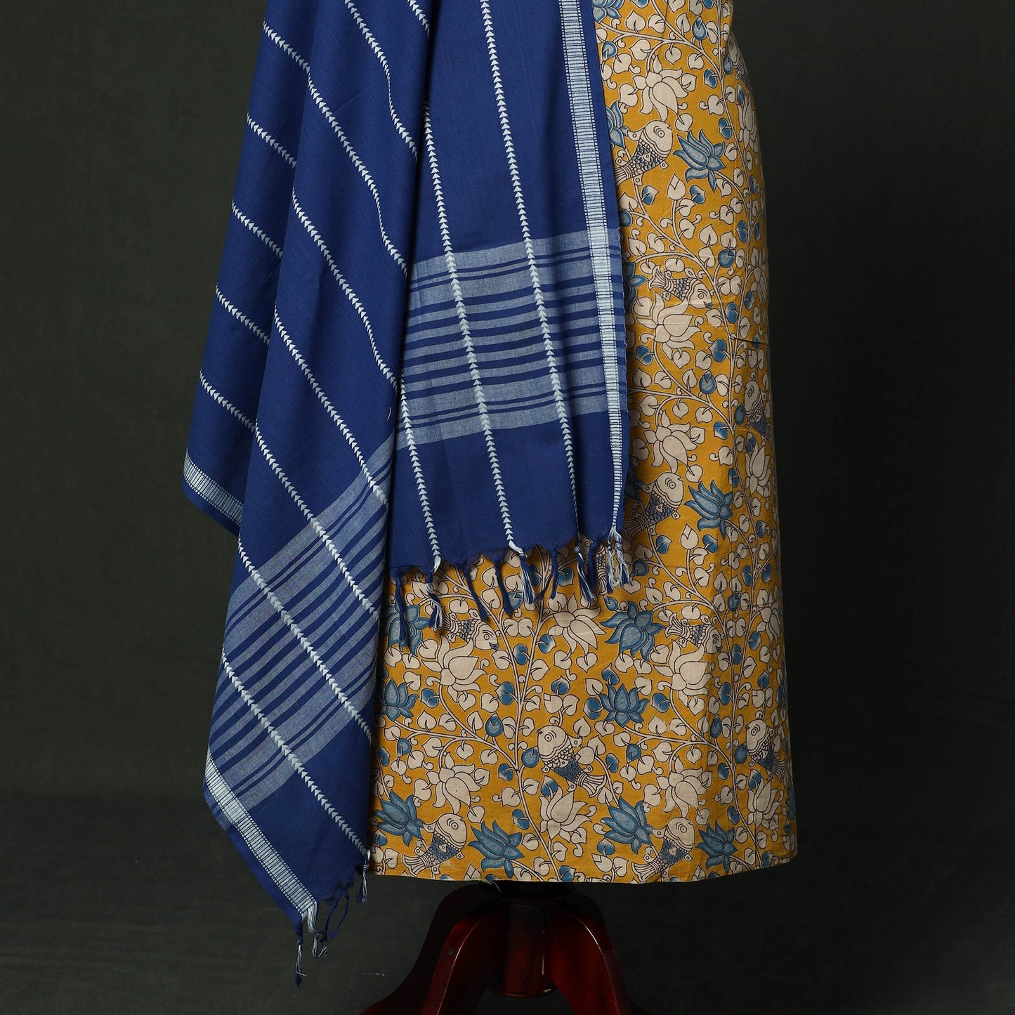 Kalamkari printed cotton 2pc unstitched dress material