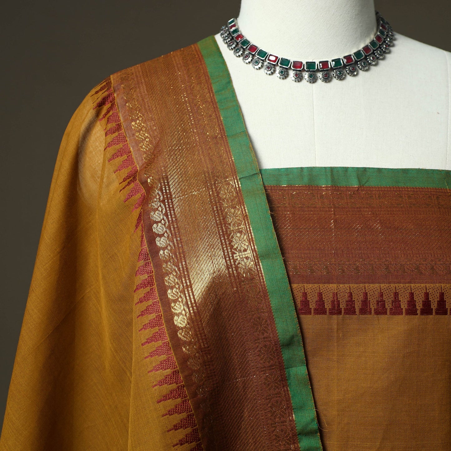 Kandangi chettinad cotton 2pc unstitched dress material 12