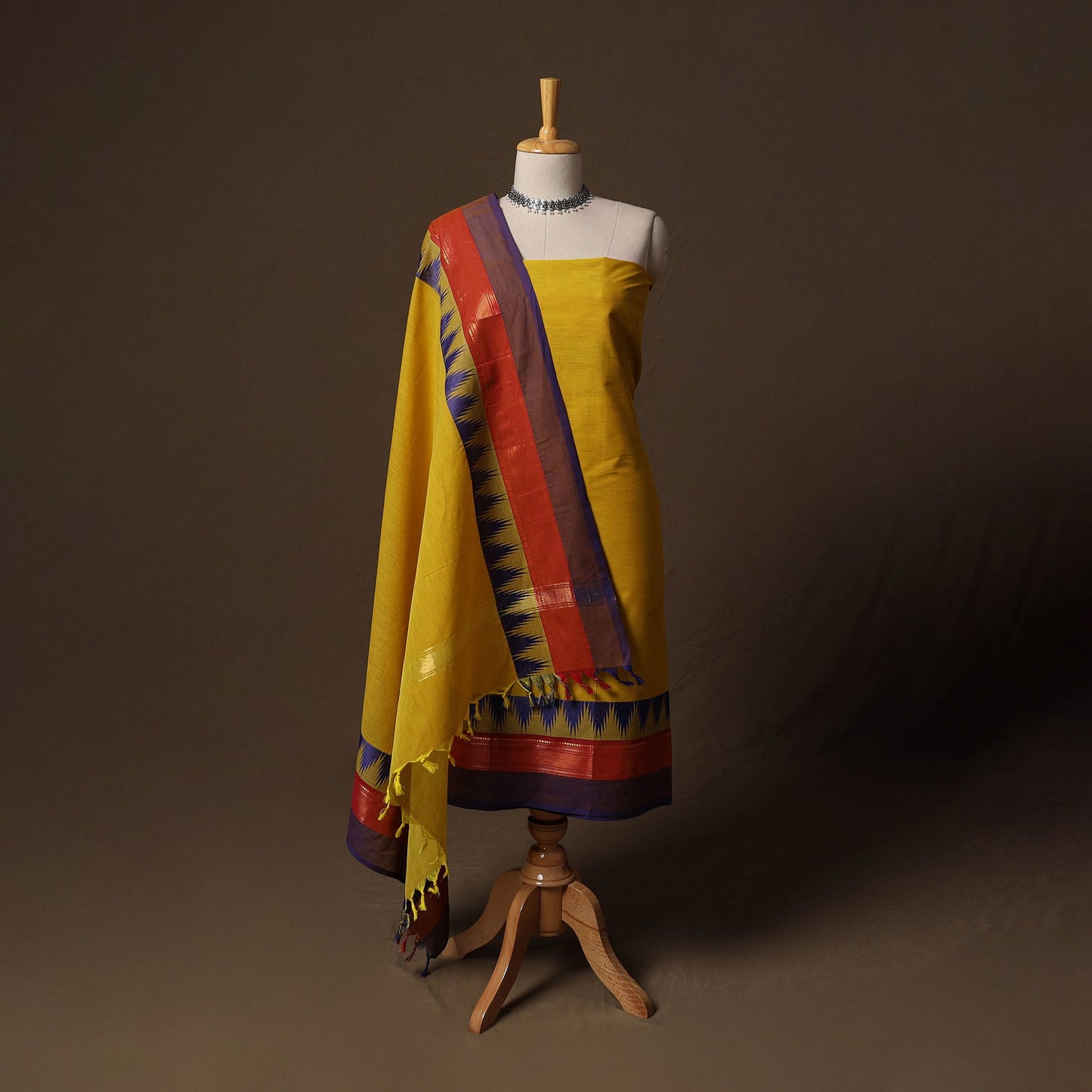 Kandangi chettinad cotton 2pc unstitched dress material 13