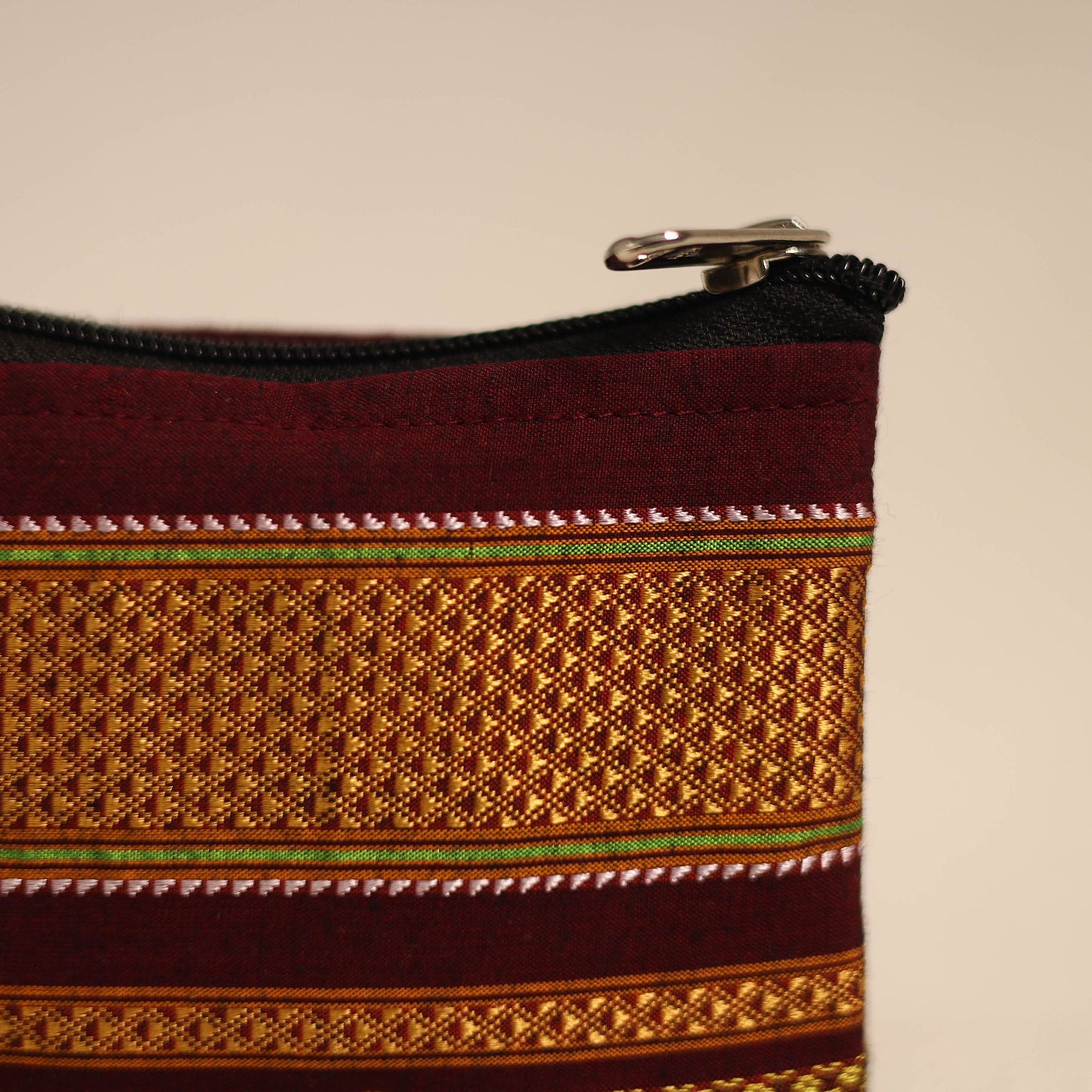 Yellow Khun Fabric Quilted Coin Pouch