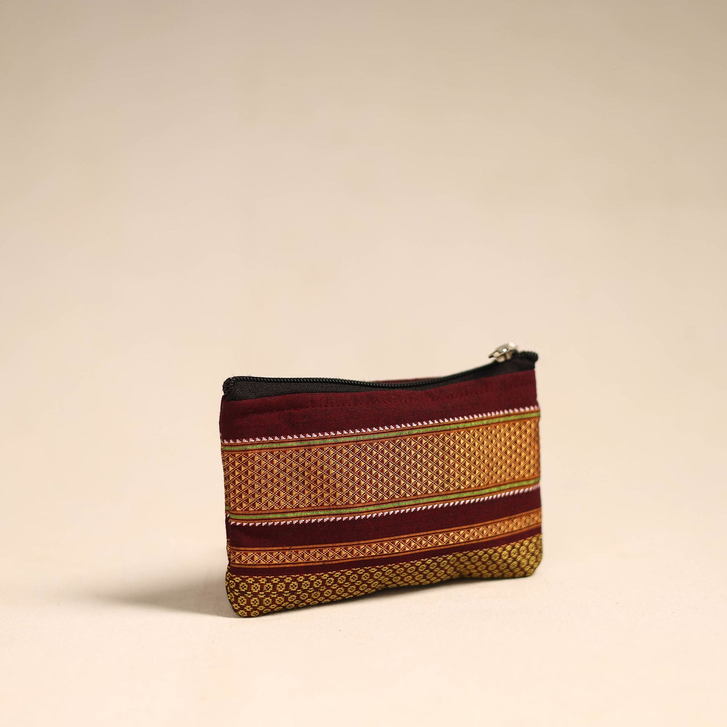 Yellow Khun Fabric Quilted Coin Pouch