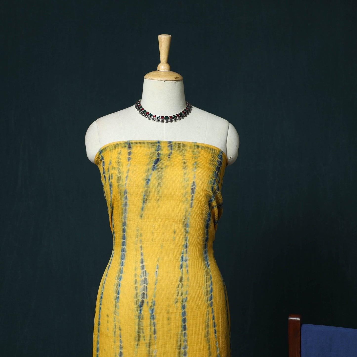 Kota doria cotton shibori tie-dye 3pc unstitched dress