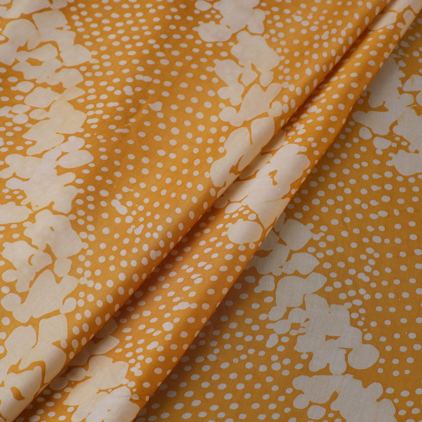 Yellow - kutch batik modal silk fabric 32 - handcrafted
