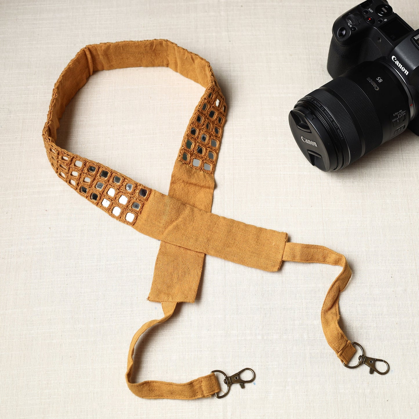 Mirror Work Kutchi Embroidery Fabric Camera Belt