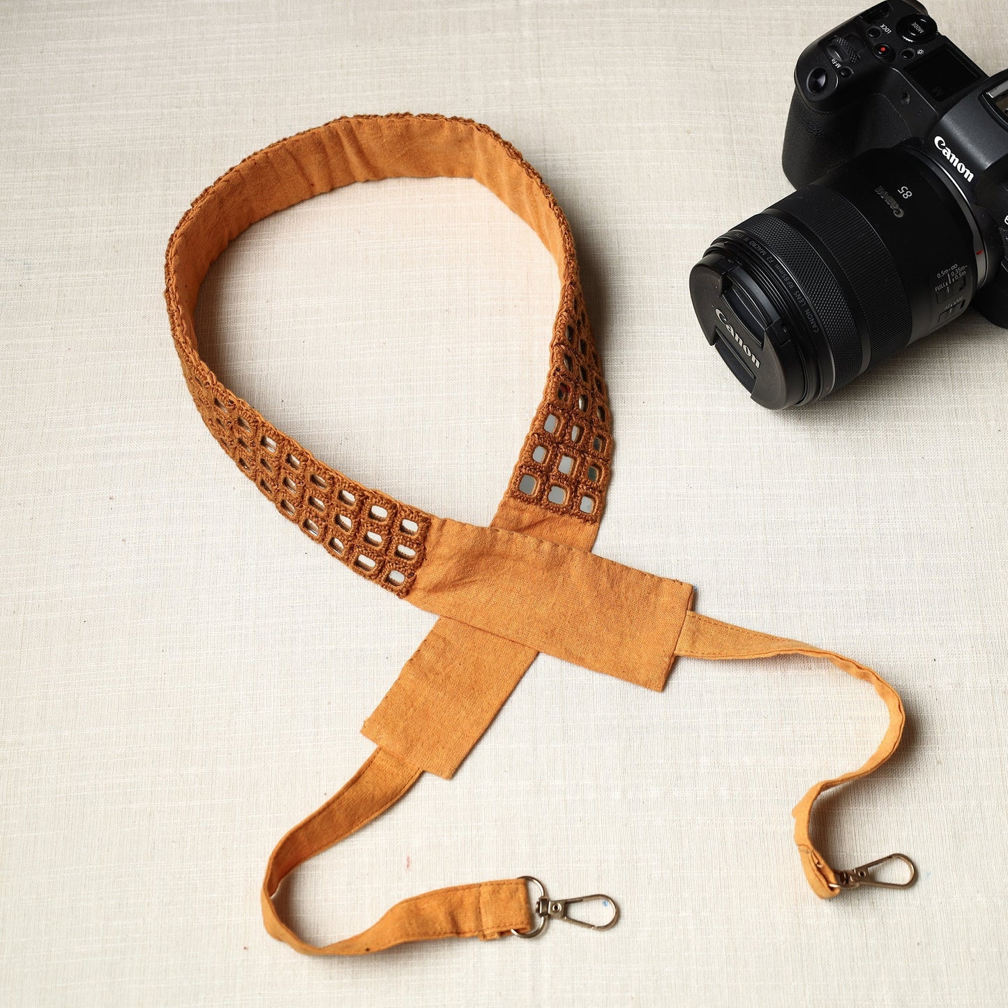 Mirror Work Kutchi Embroidery Fabric Camera Belt