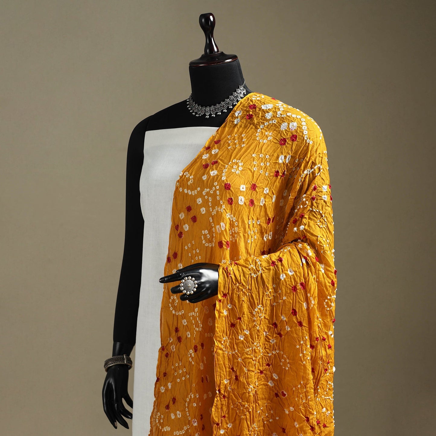 Kutch tie-dye cotton bandhani dupatta 64 - handcrafted