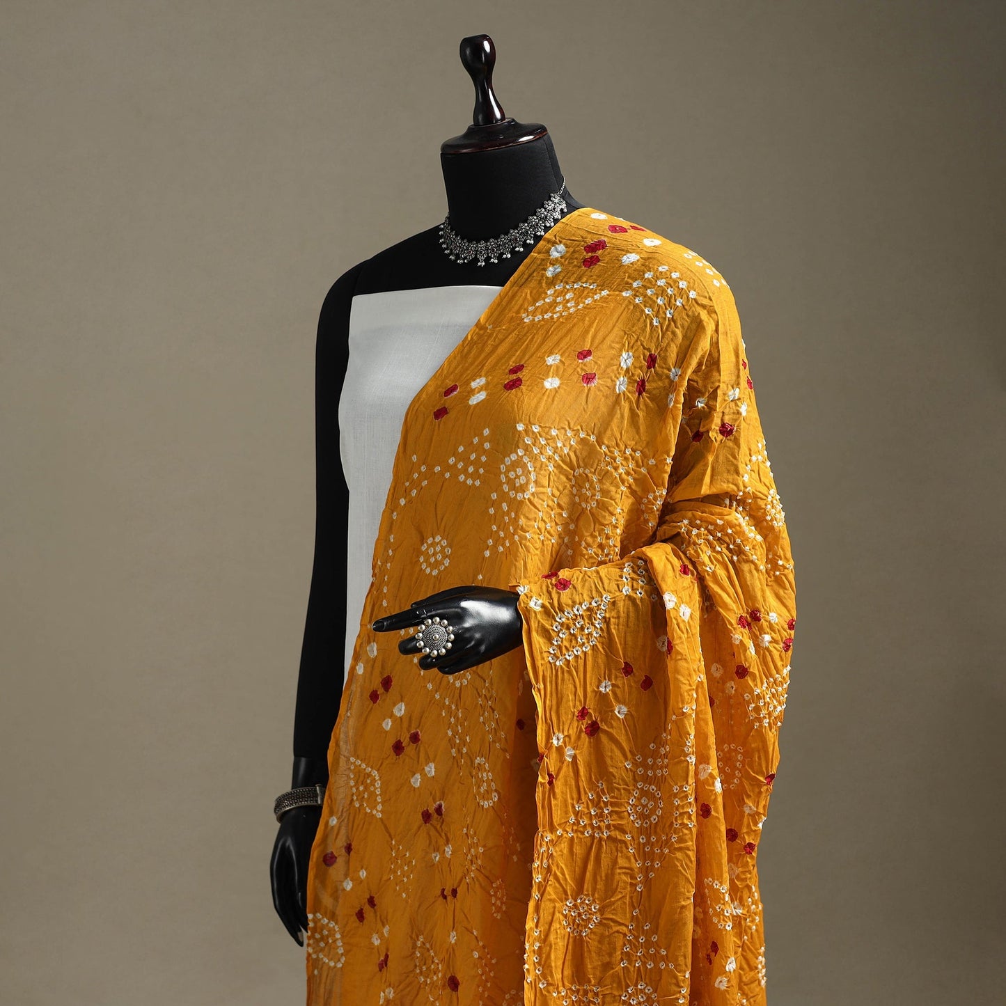 Kutch tie-dye cotton bandhani dupatta 67 - handcrafted