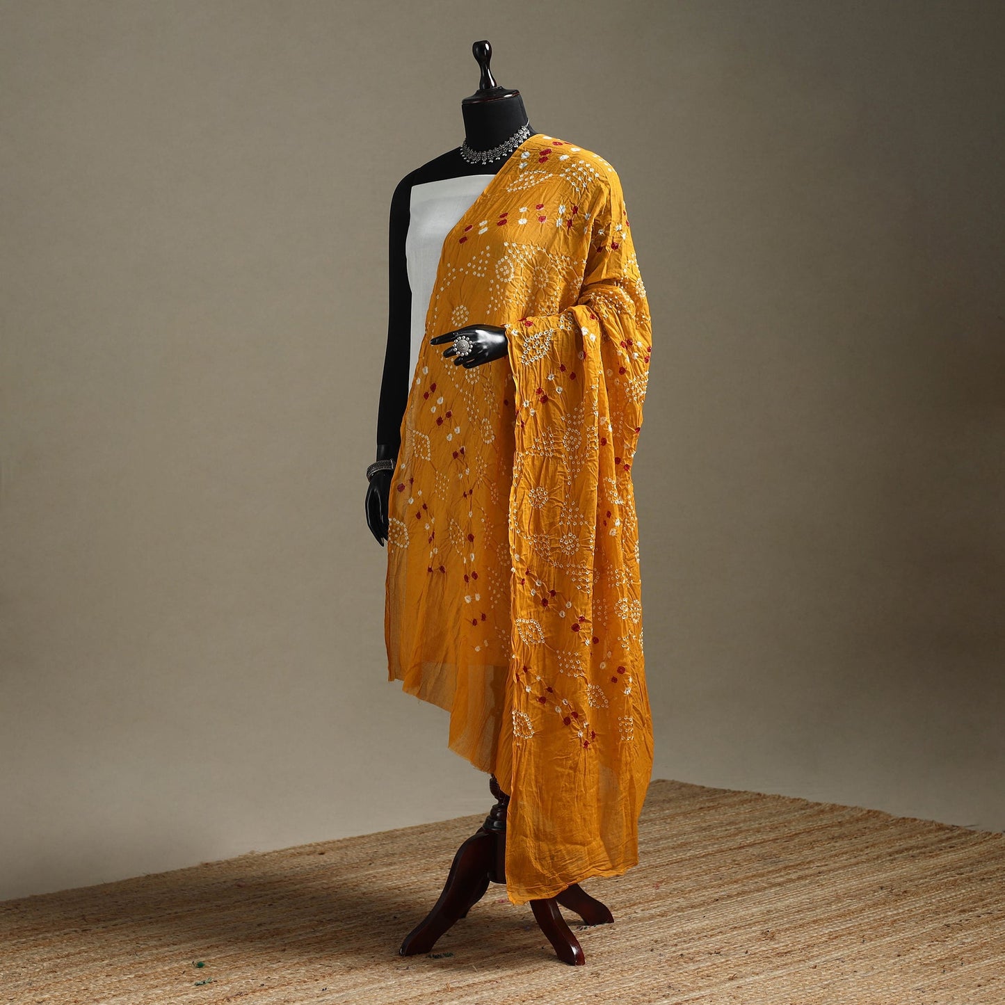 Kutch tie-dye cotton bandhani dupatta 67 - handcrafted