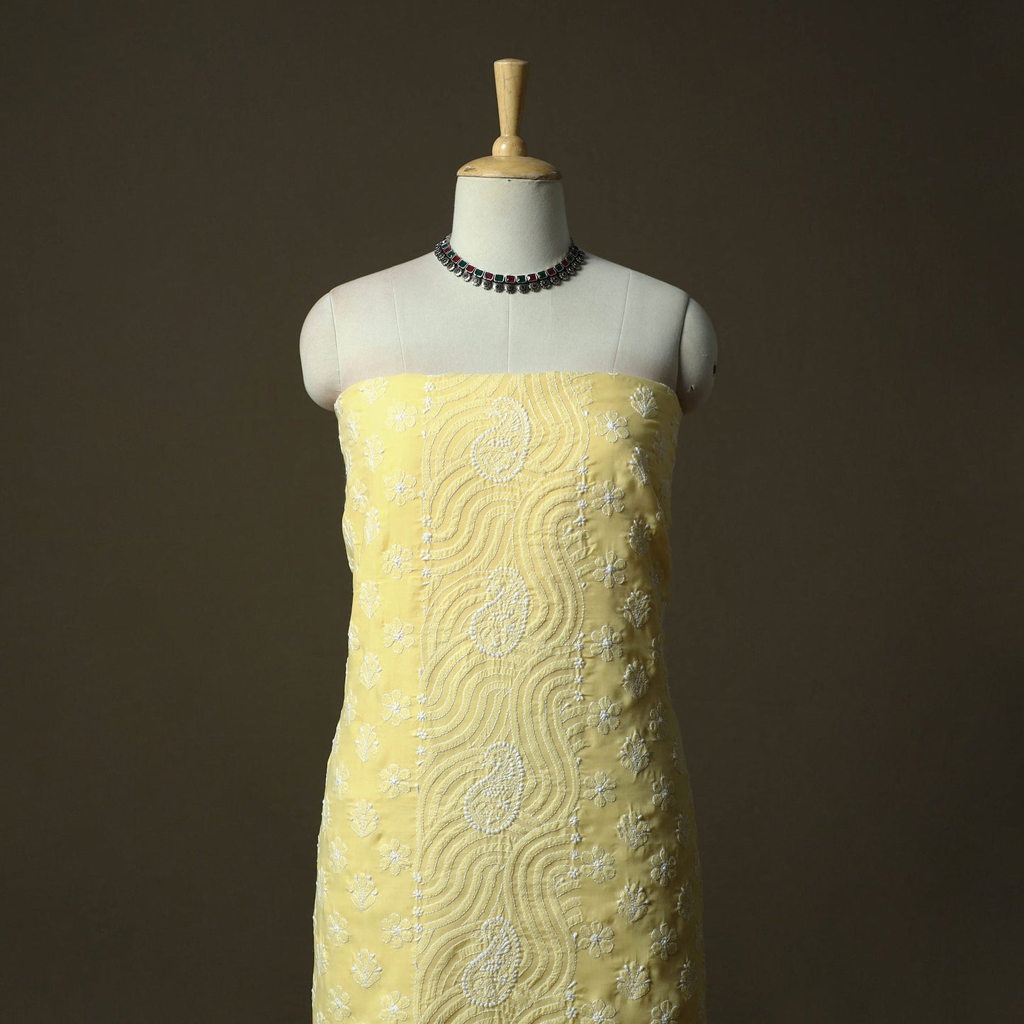Lucknowi hand embroidered cotton chikankari 3pc unstitched