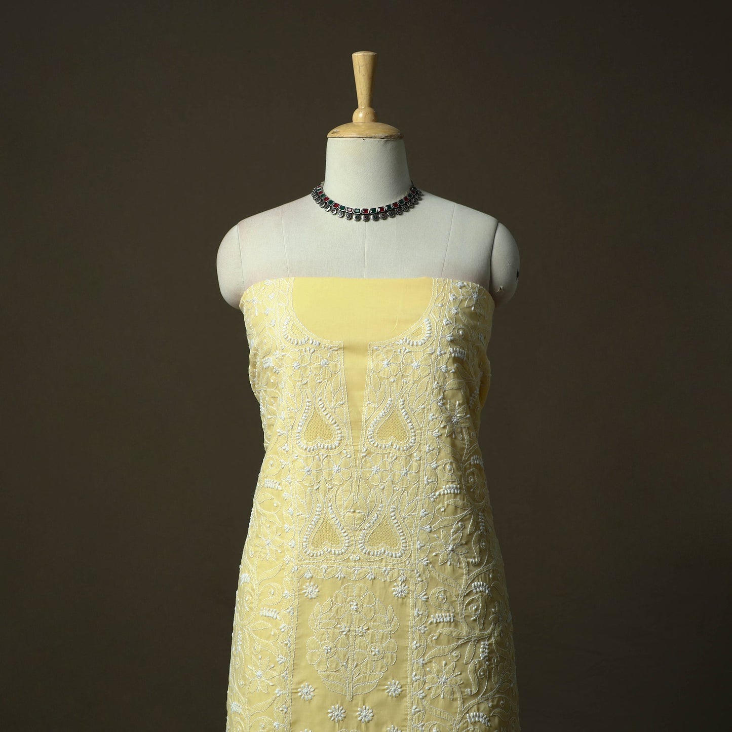 Lucknowi hand embroidered cotton chikankari 3pc unstitched