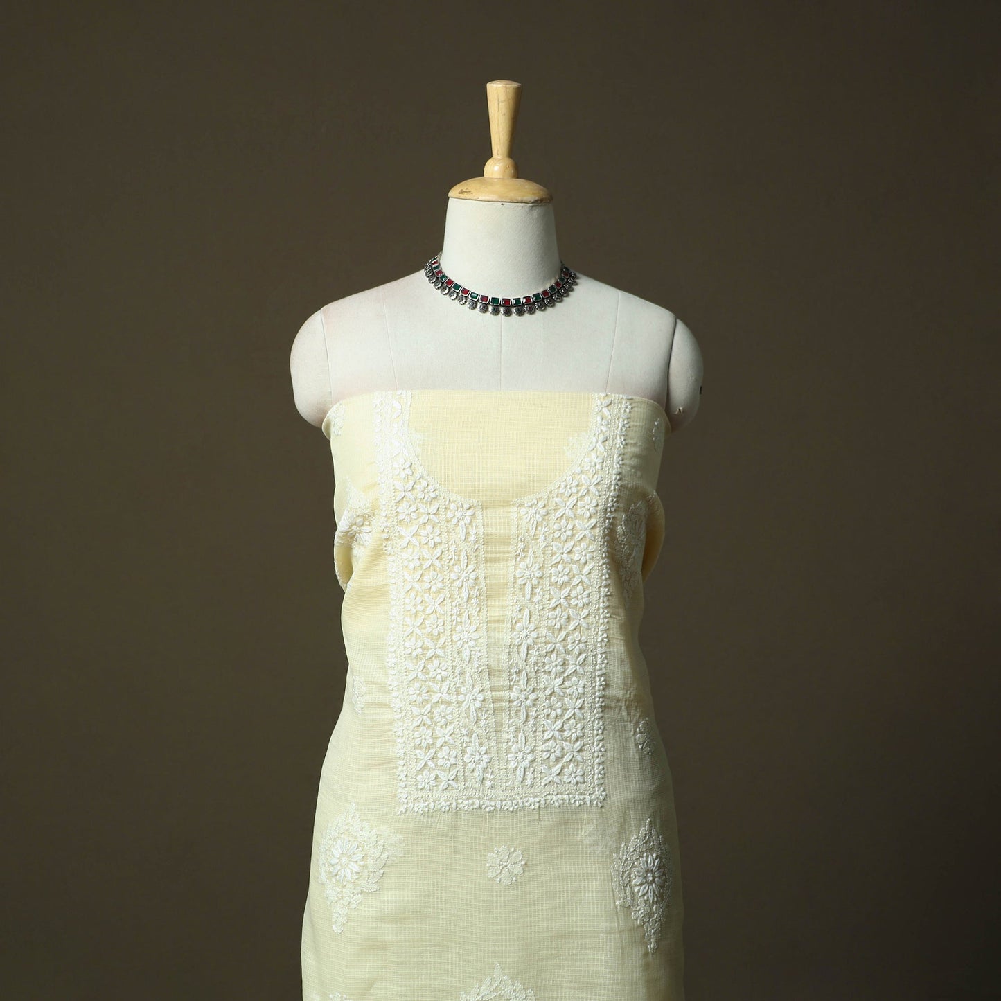 Lucknowi hand embroidered kota doria cotton chikankari 2pc