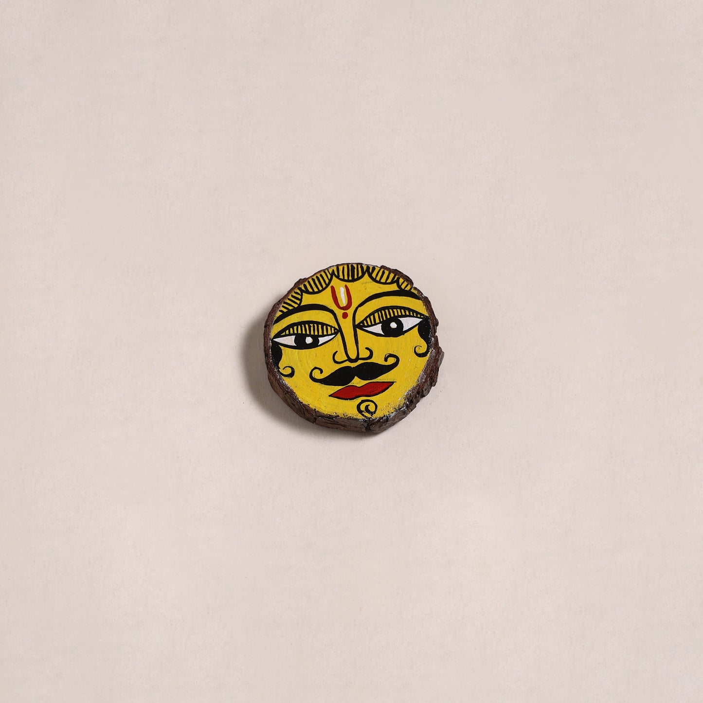 Jamini roy handpainted wooden fridge magnet 32 - handcrafted