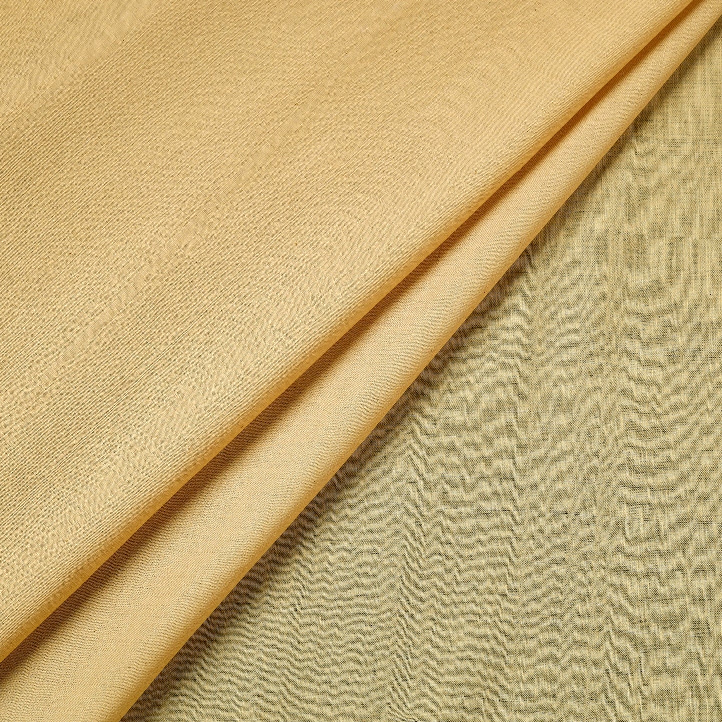 Yellow Mangalagiri Plain Handloom Cotton Fabric
