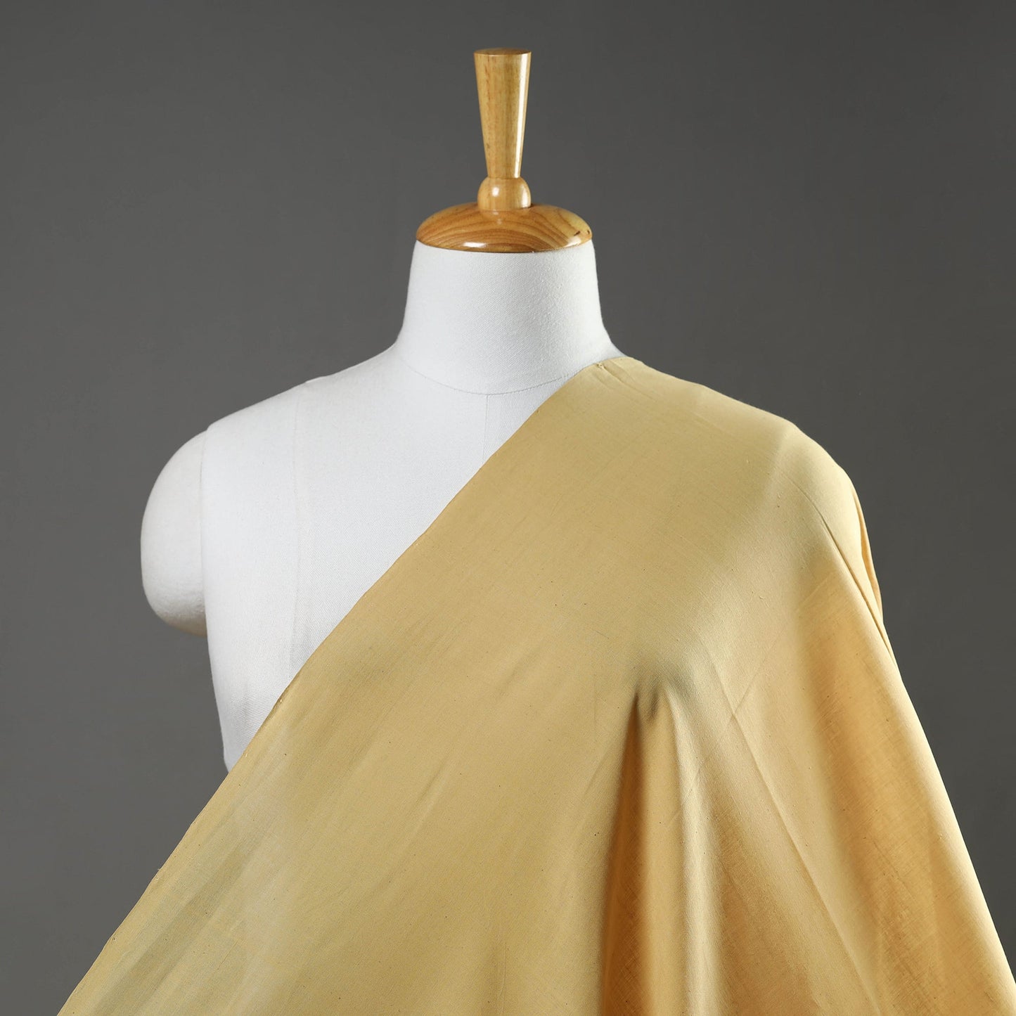 Yellow Mangalagiri Plain Handloom Cotton Fabric