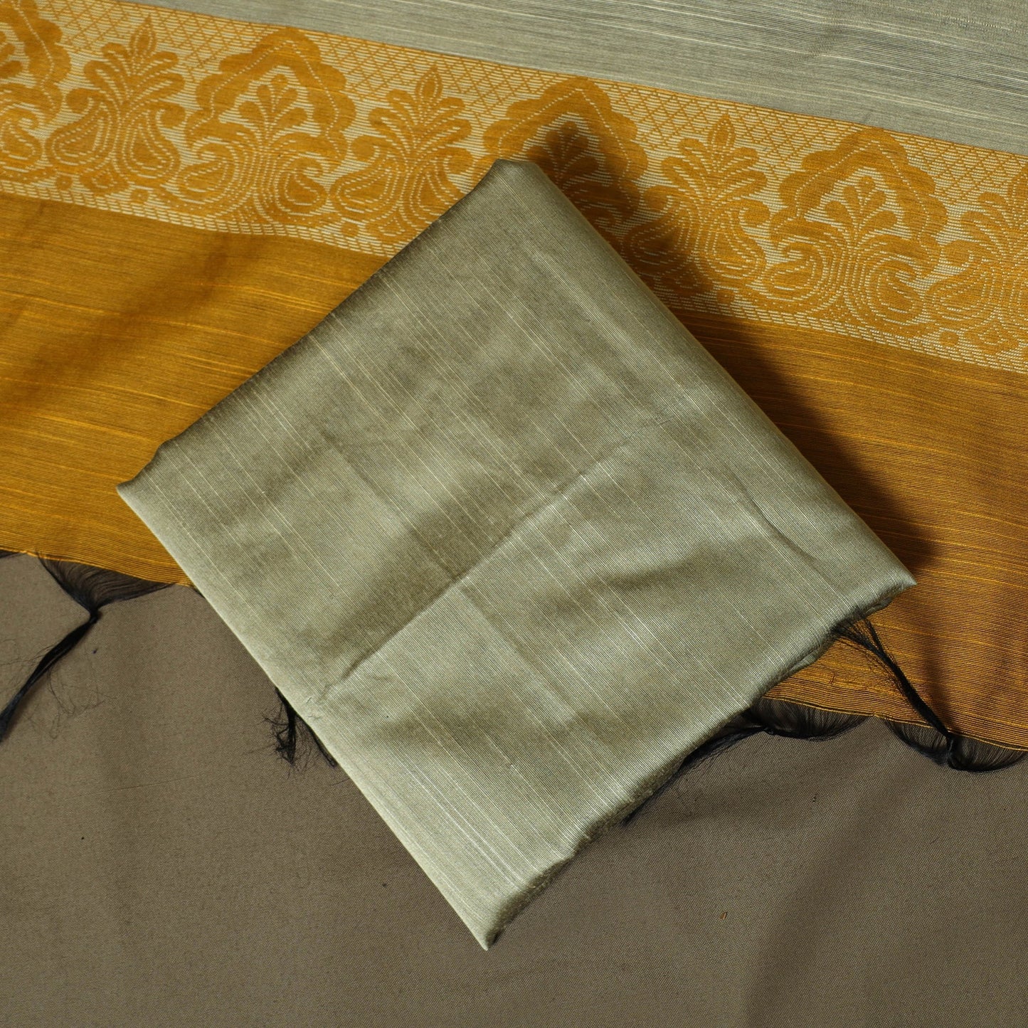 Mangalagiri silk cotton thread work 3pc unstitched dress