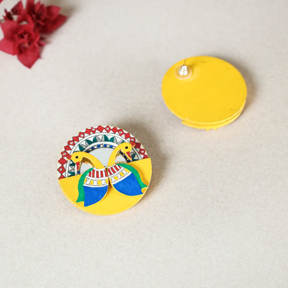 Madhubani Handpainted Wooden Earrings Online India