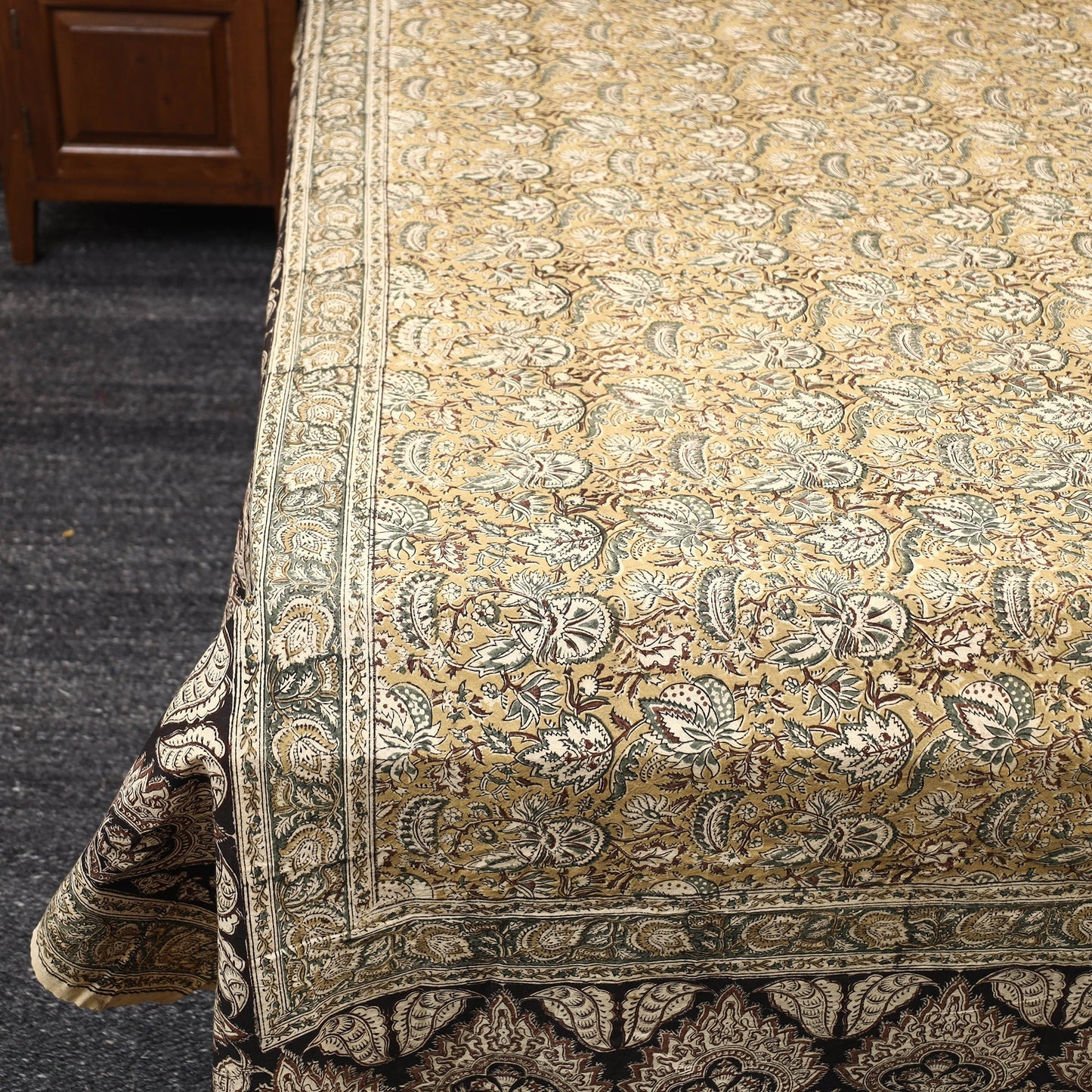 Buy Pedana Kalamkari Block Printed Cotton Double Bed Cover (111 x 91 in) 06 Online at iTokri.com