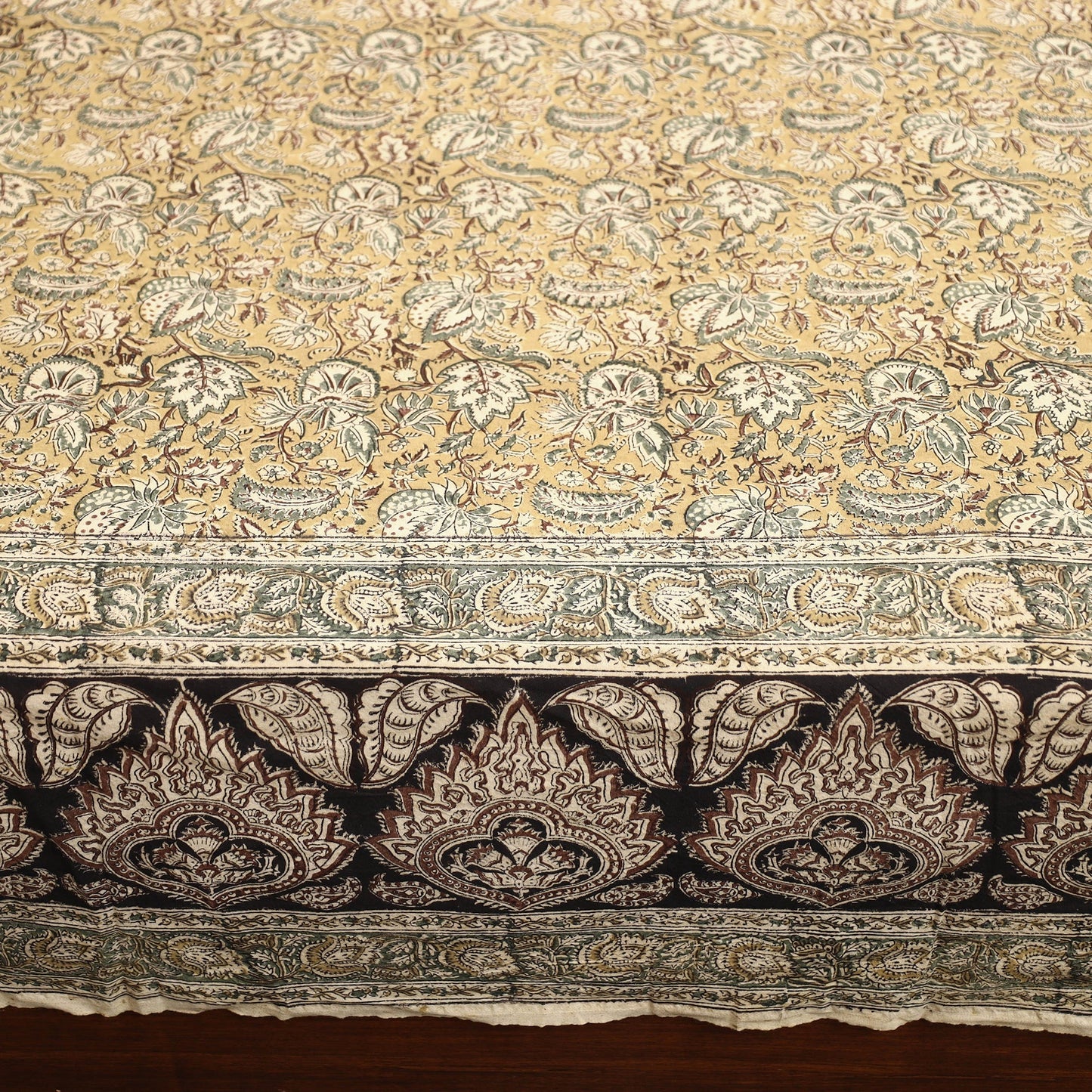 Buy Pedana Kalamkari Block Printed Cotton Double Bed Cover (111 x 91 in) 06 Online at iTokri.com