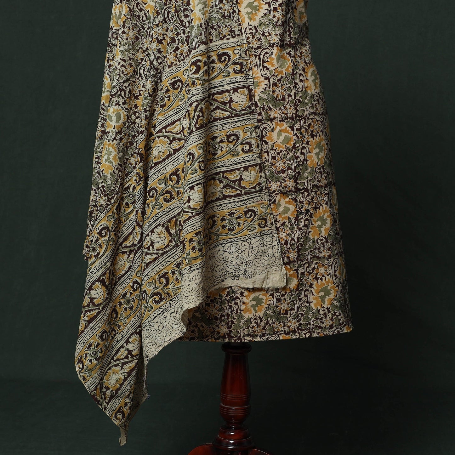Natural dyed block print cotton pedana kalamkari 2pc