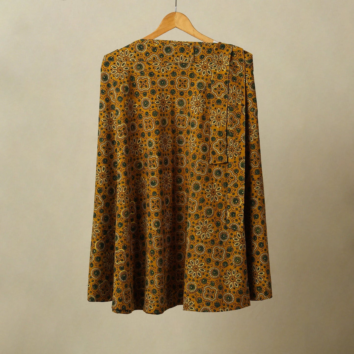 Yellow - cotton wrap around skirt 35 - handcrafted
