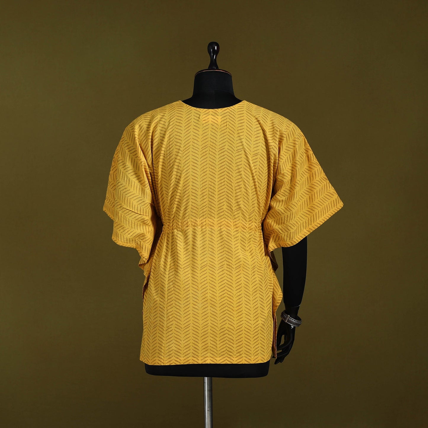 Natural dyed hand akola cotton short kaftan 41 - handcrafted