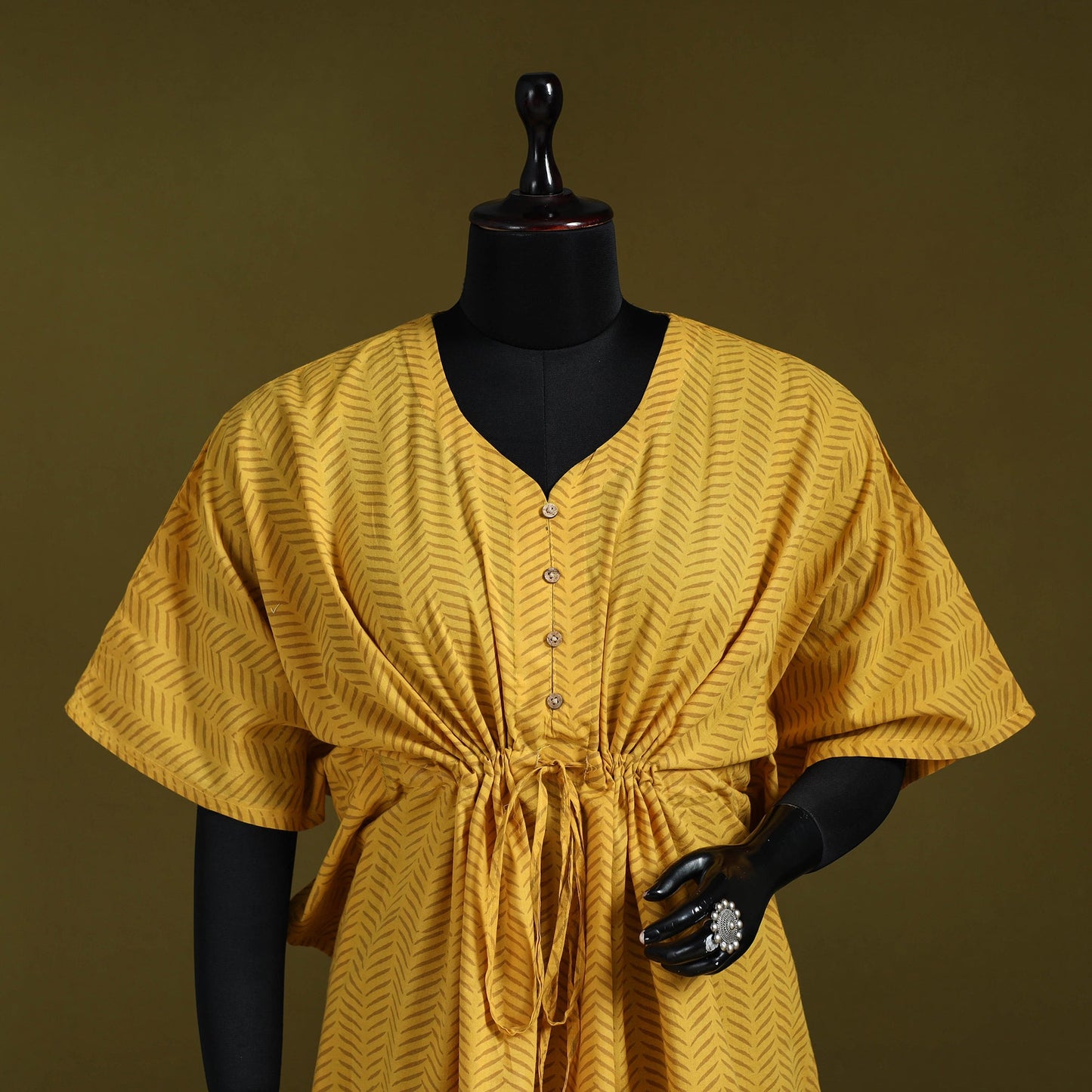 Natural dyed hand akola cotton short kaftan 41 - handcrafted