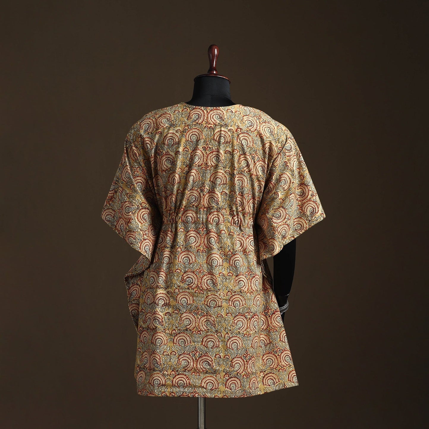 Natural dyed hand block kalamkari print cotton kaftan