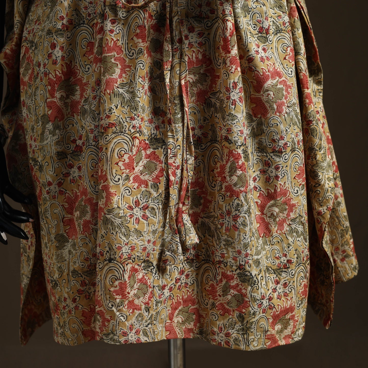 Natural dyed hand block kalamkari print cotton kaftan